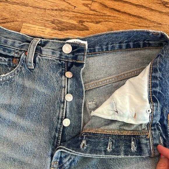 Re/done REDONE high rise button fly jean shorts - like new! - Picture 4 of 6